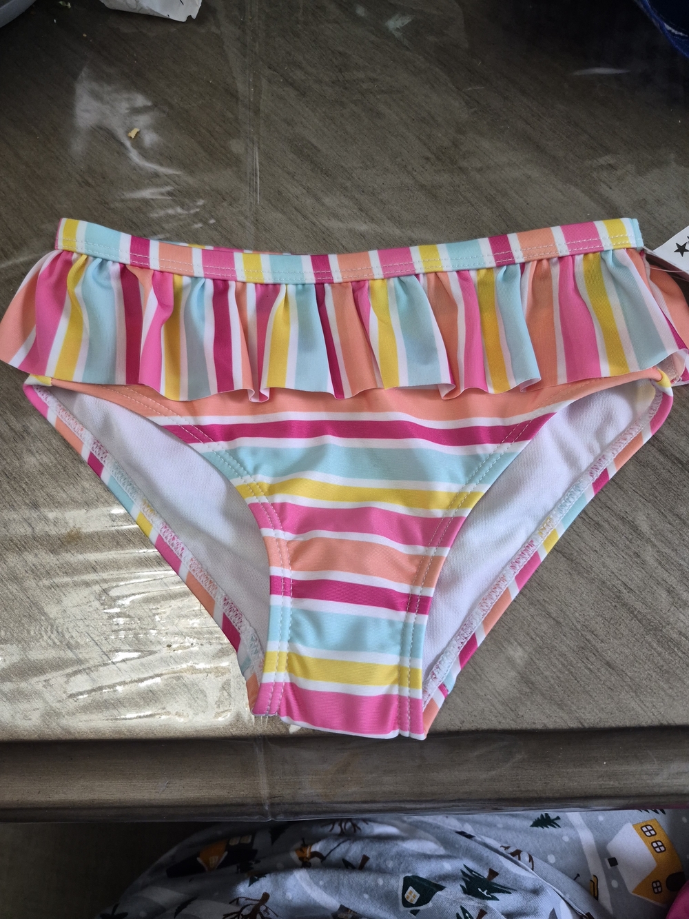Epic Threads Multicolor Striped Ruffle Bikini Bottoms